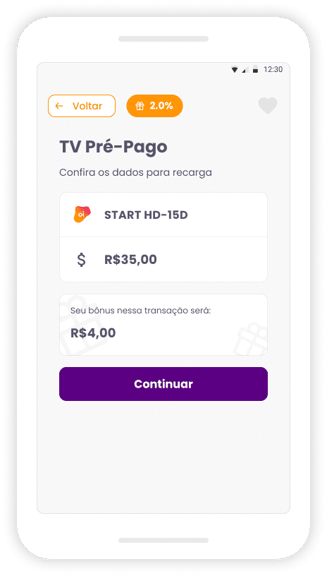 Recarga de TV Pré-pago